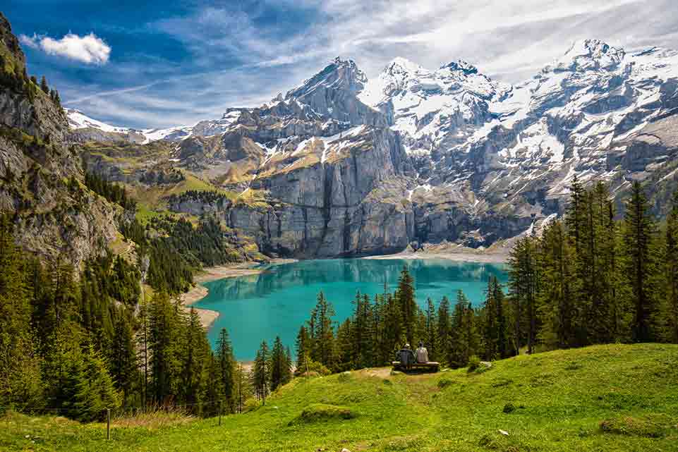 Suisse, foret avec lac