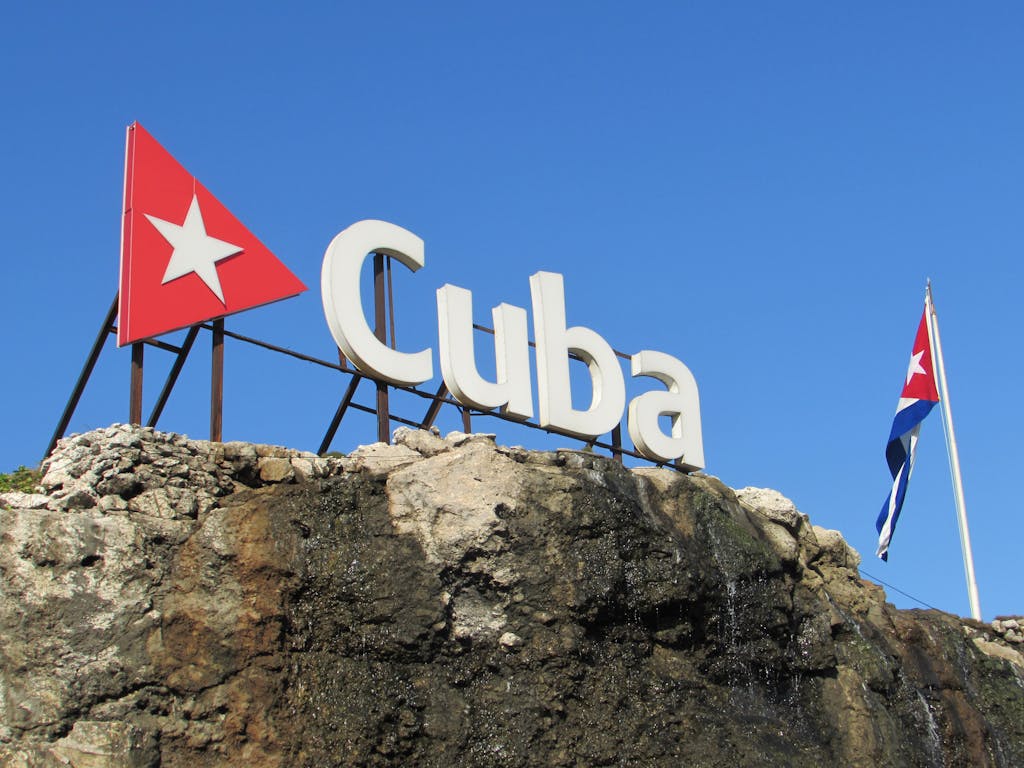 Cuba Signage on Top of a Rock
